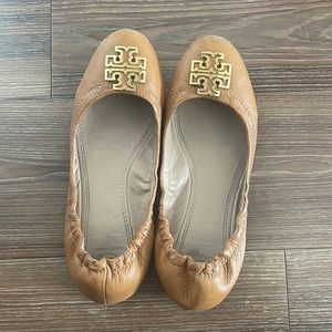 Tory Burch ballet flats tan leather Sz 6.5
